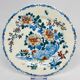 Set of 6 Gien flat plates with rooster and peony decoration, earthenware, 1875