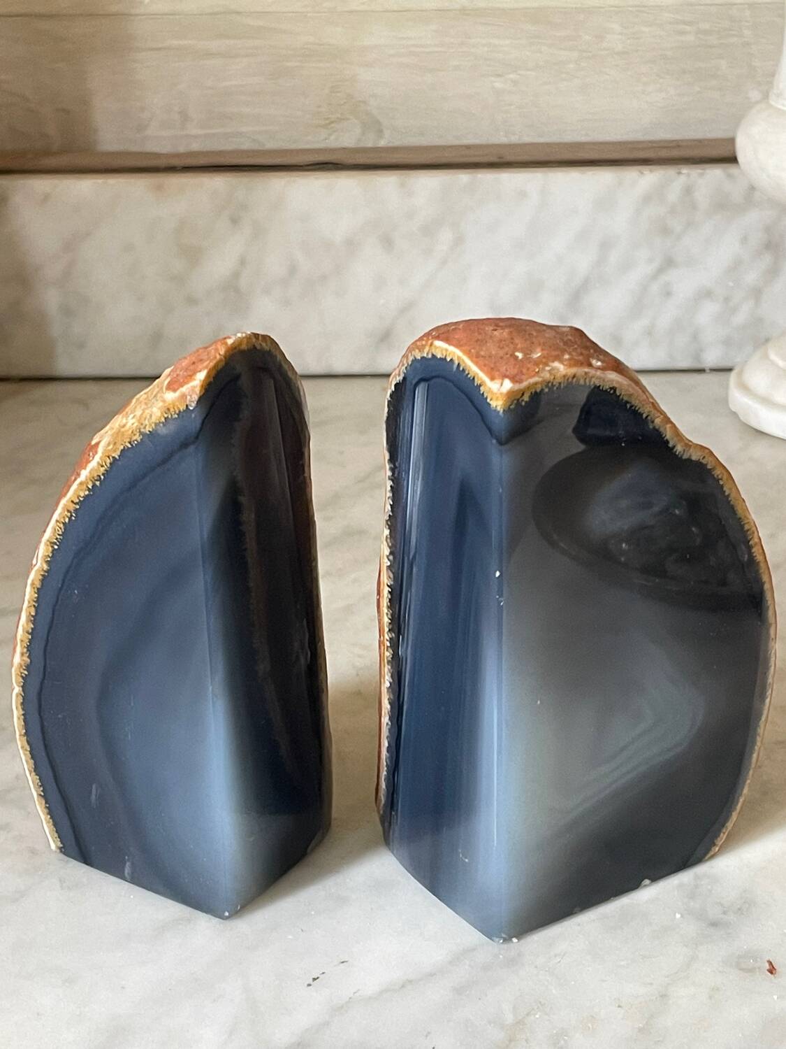 paire de serre-livres Géode d’agate