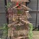 Large vintage bamboo birdcage
