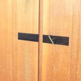 Vintage wardrobe signed Magnani Master cabinetmaker in teak and mahogany