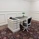 Classic English White Desk Set with Desk Chair