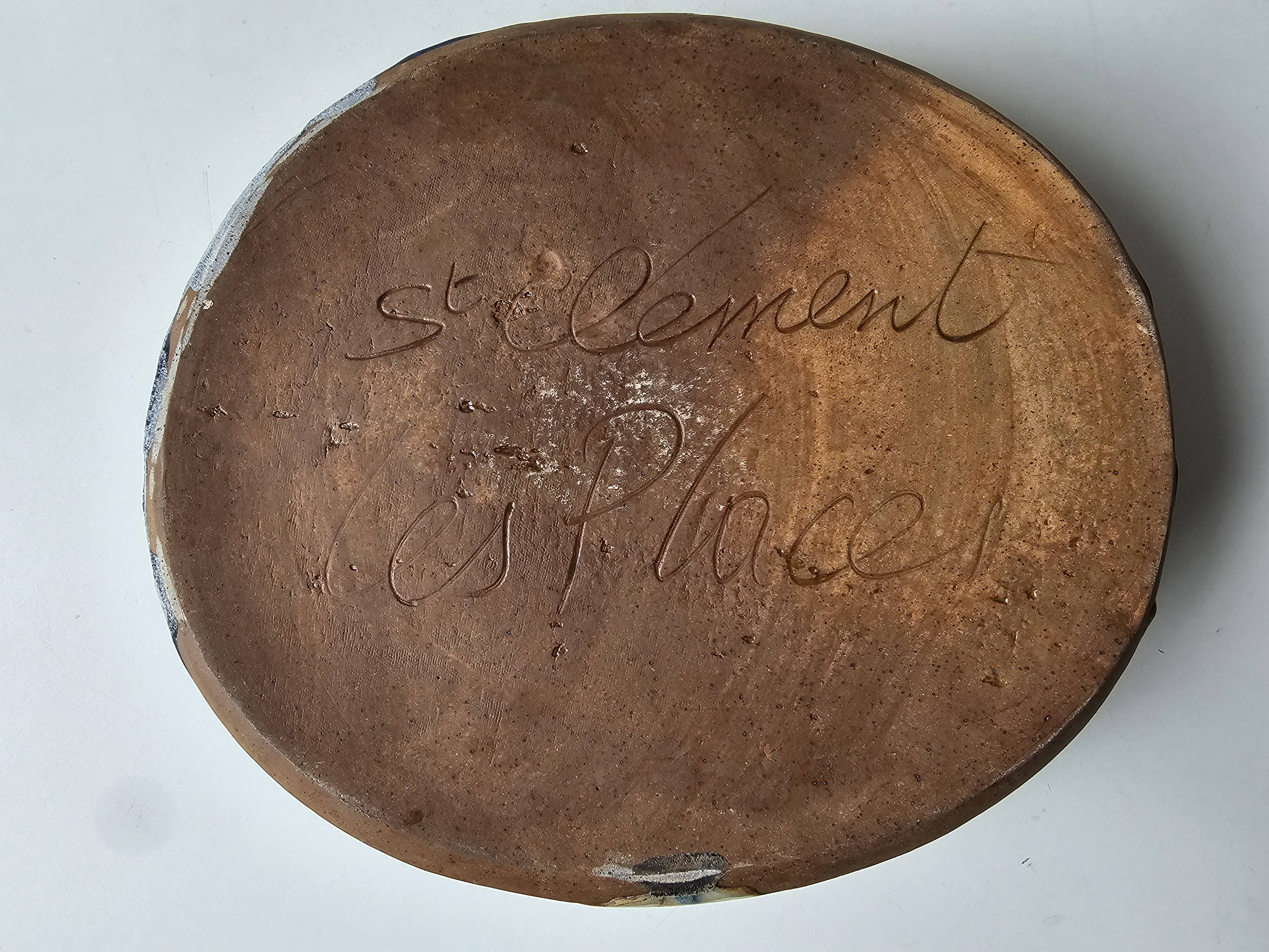 Ceramic dish Signed Saint Clément les Places (Length 38cm)