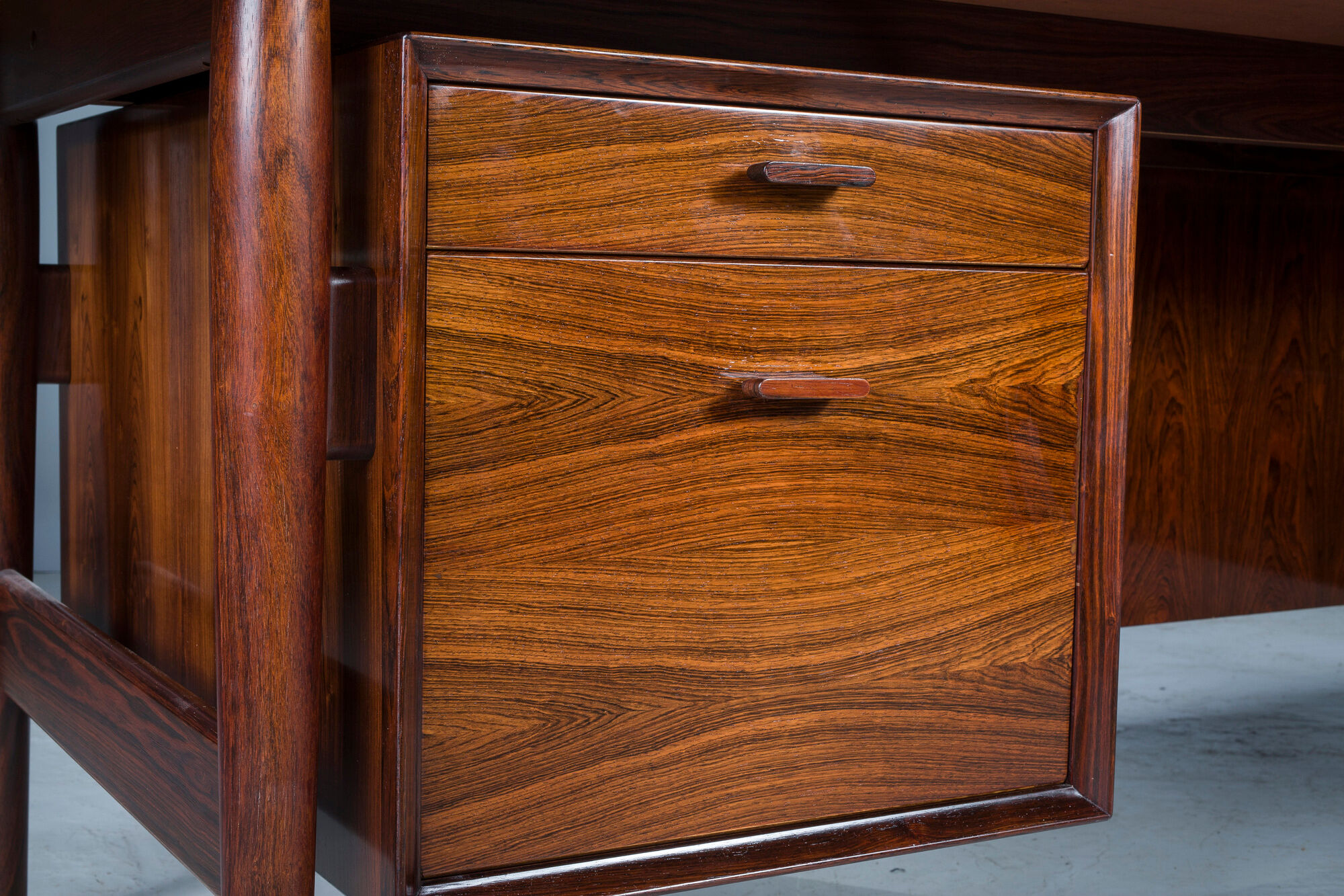 Executive Desk with Sideboard in Rosewood by Arne Vodder for Sibast Møbelfabrik, Denmark, 1950s