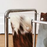 Magazine holder chrome and leather, 1970