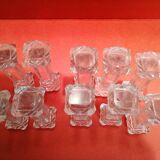 Set of 10 glass knife holders
