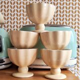 Pale yellow ceramic dessert cups