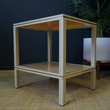 Mid century pierre vandel cream aluminium two-tier side table 1970s