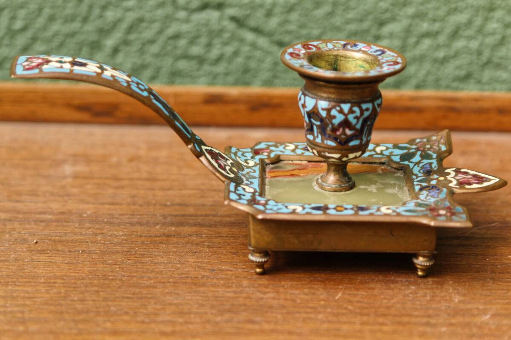 Cloisonne bronze hand candle holder, Napoleon III