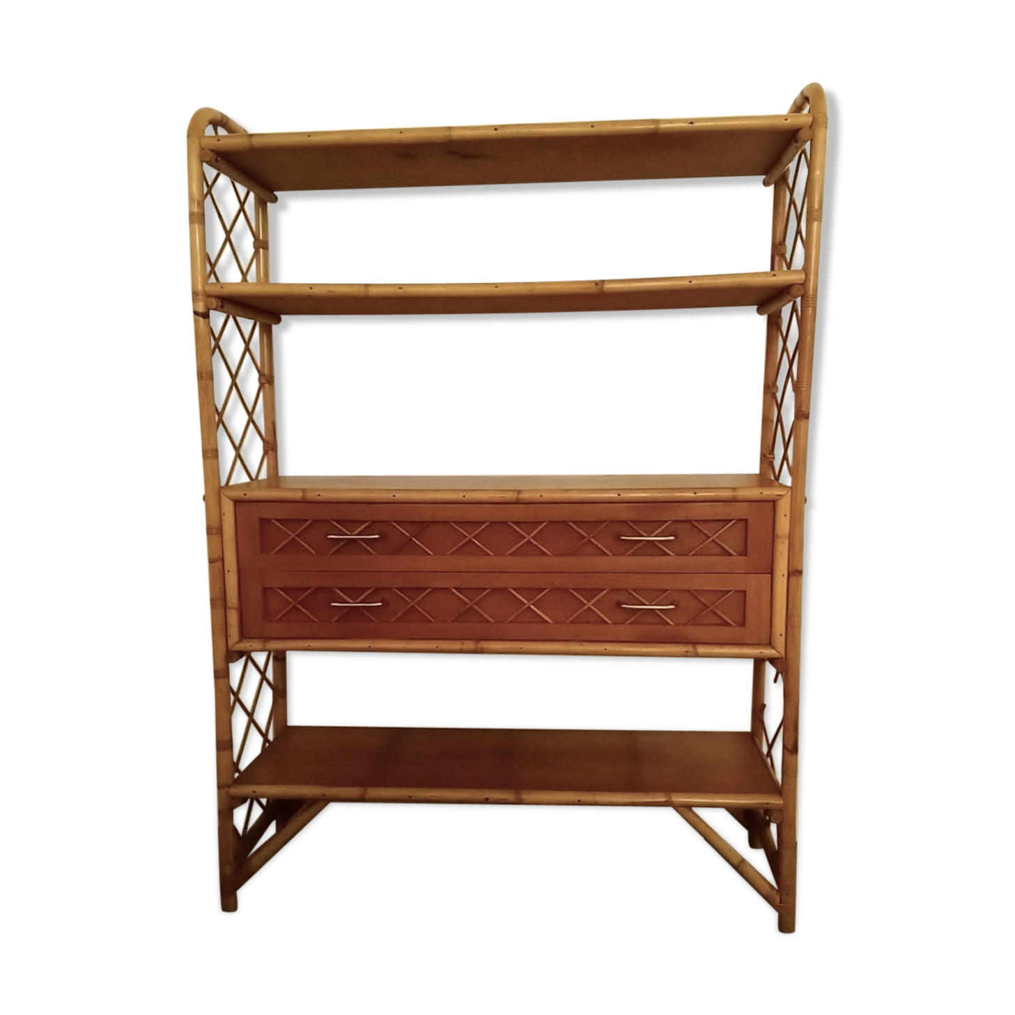 Vintage rattan library