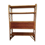 Vintage rattan library