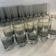 Set of black smoked glasses with large bubbles from the 1970s.
