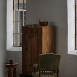 Fauteuil danois moderne en bois tourné avec tissu floral, début du XXe siècle