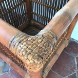 Cache pot en bambou vintage 1970