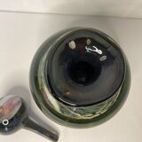 LUZORO (Michèle), Polychrome glass ball bottle signed XXth