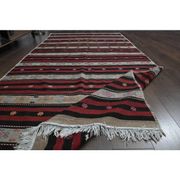 Flatweave Antique Turkish Vintage Orange Kilim Rug 153x332