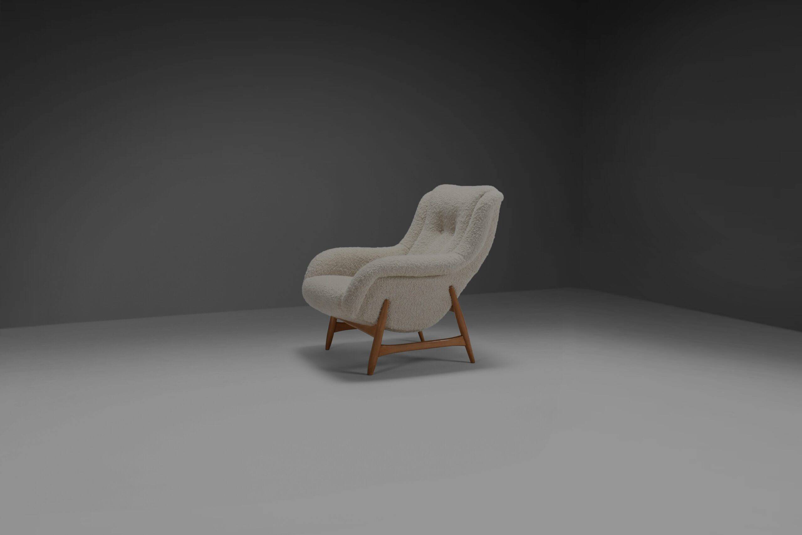 Rare lounge chair by Bengt Ruda for Artifort in wool fabric, Holland 1960s