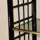 Vintage 1970s shelf in smoked glass with a bamboo-style structure.