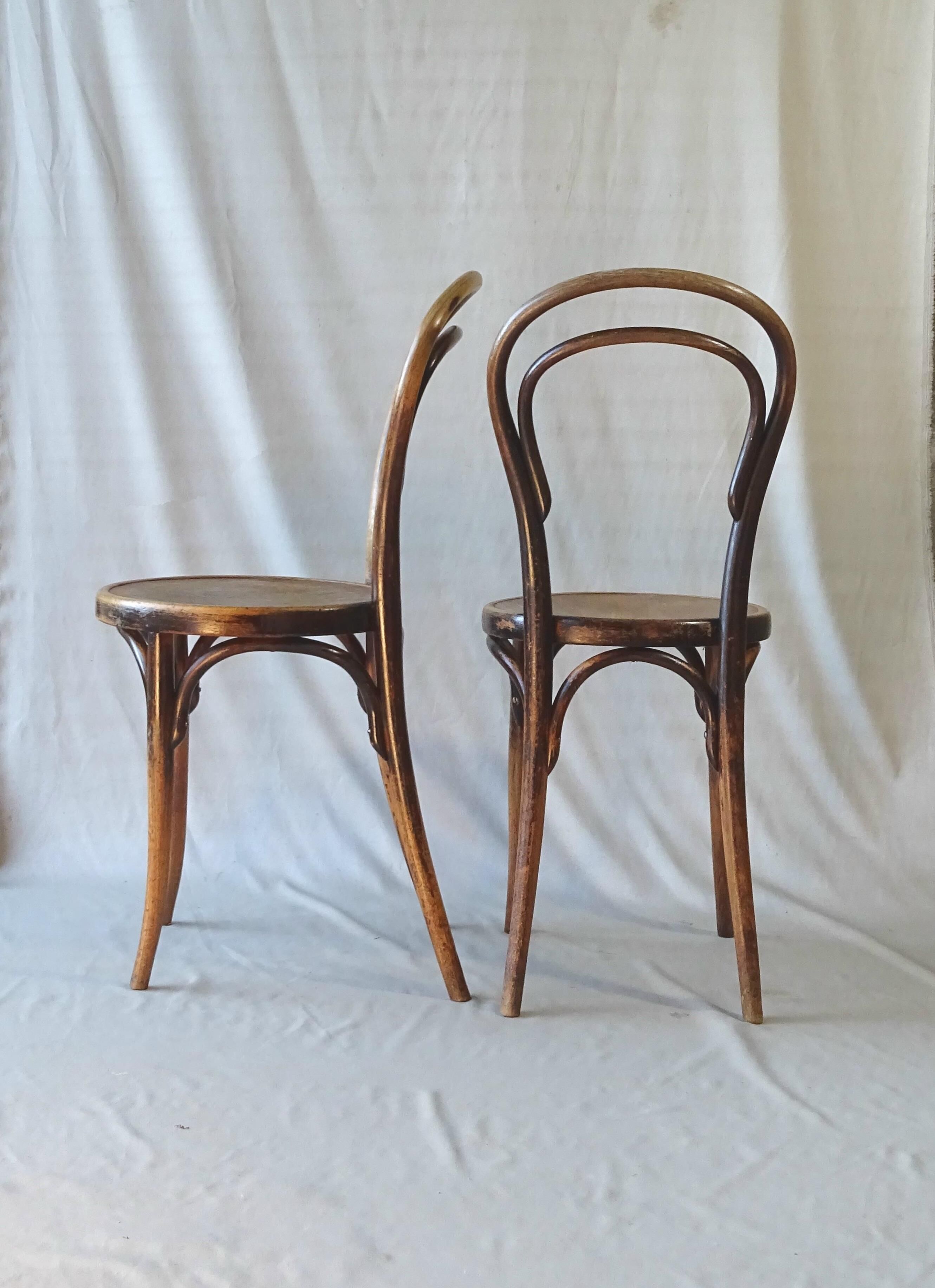 Paire de chaises bistrot par kohn n°14 1/2 vers 1900