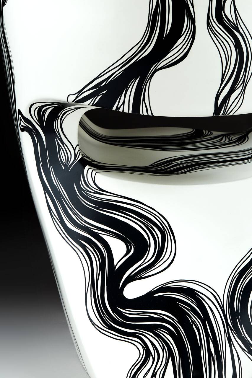 Smoke - Little Albert armchair by Ron Arad, hand painted, Signed Amane