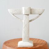 Carved stone candlestick 70s