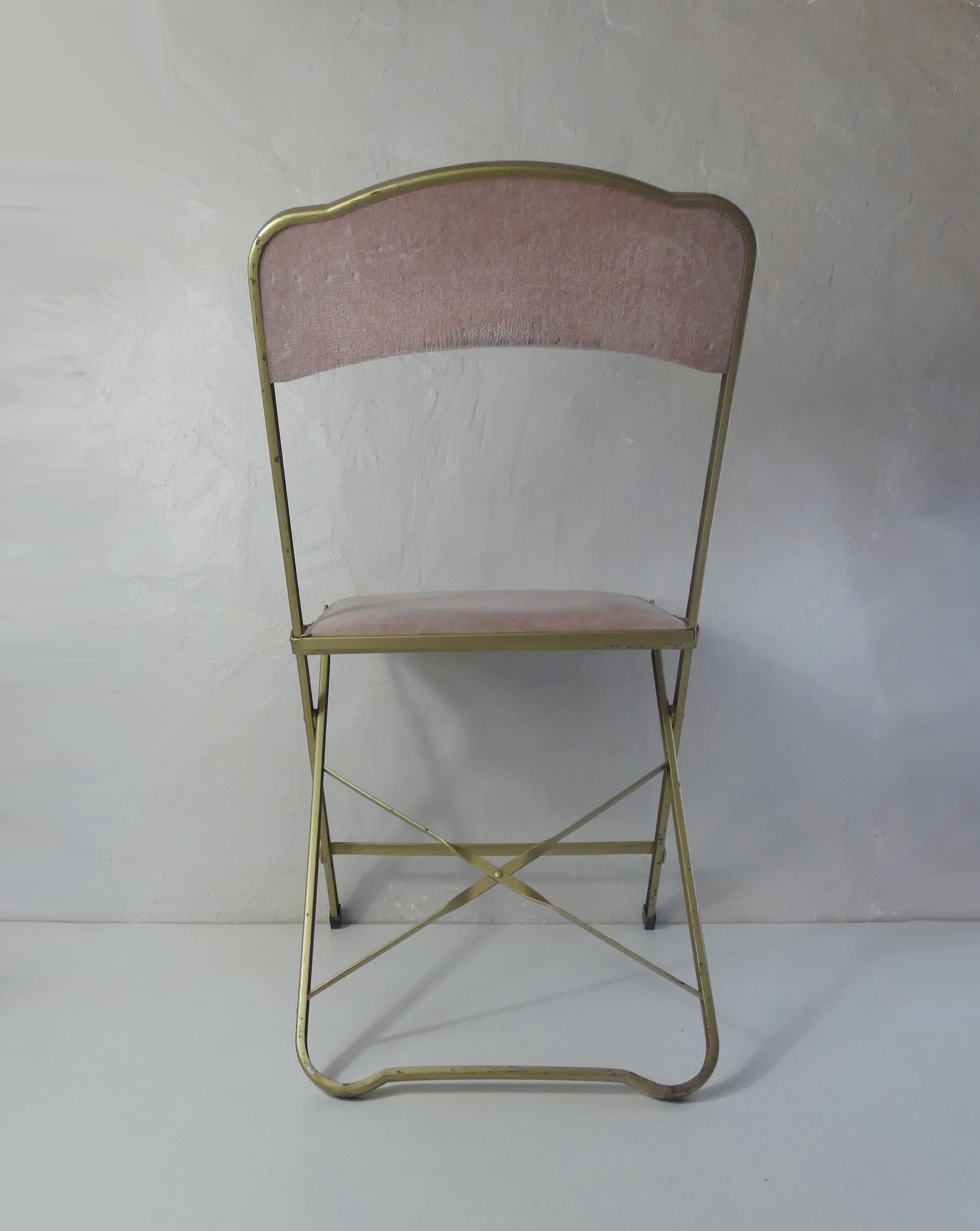 Folding chair chaisor powder pink velvet
