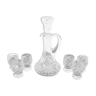 Crystal decanter with glasses, Poland, 1960s