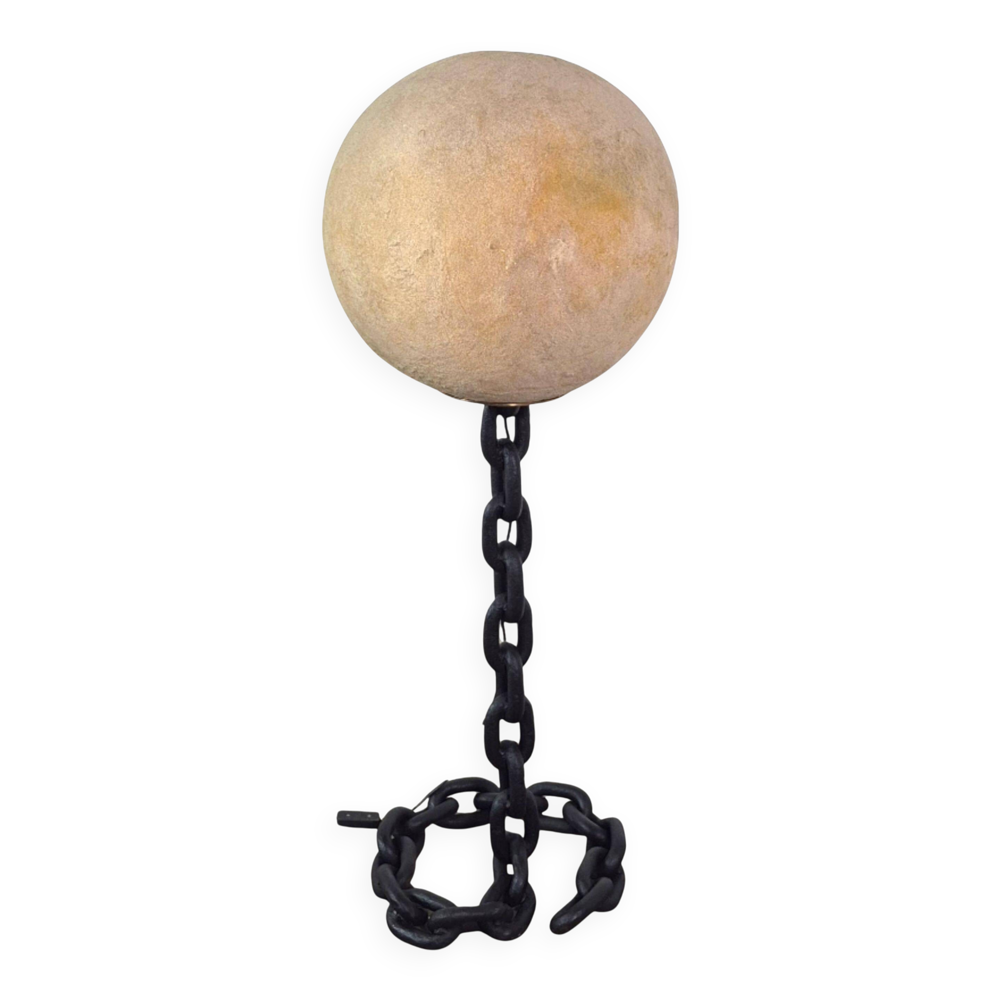 Brutalist iron chain and fiberglass floor lamp, Netherlands 1960s