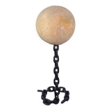 Brutalist iron chain and fiberglass floor lamp, Netherlands 1960s