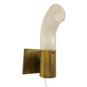 Brass and Pulegoso Glass Wall Lamp attributed to Aldo Nason for Mazzega 1960s