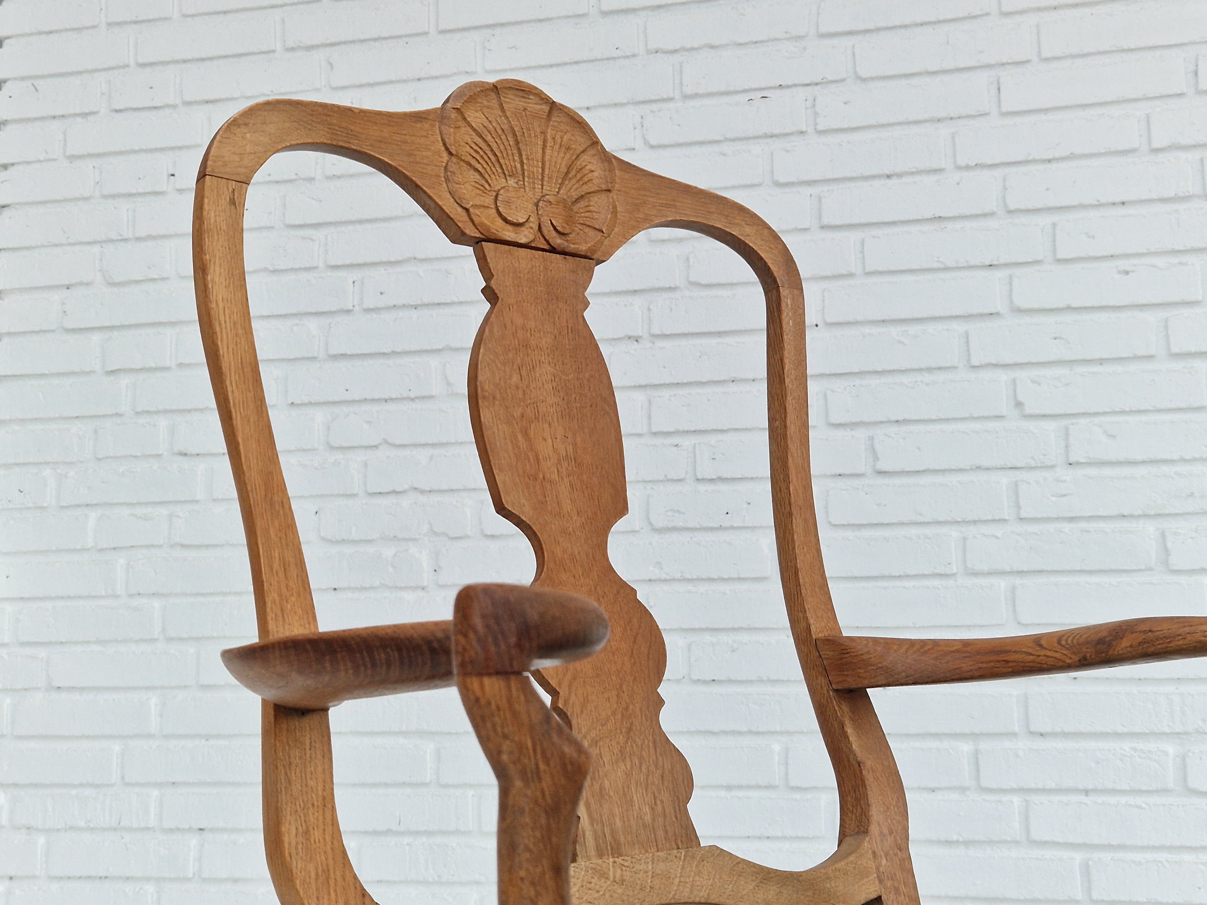 1960s, Danish design, pair of armchairs, oak wood, original very good condition