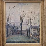 Oil on the link “Vista urbana en invierno”, Firmado “Henry Savoye”, pps. s. XX - France
