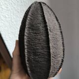 Duo sculpture art design egg planet ceramic black stoneware chamotte signé