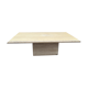 Table basse vintage en travertin et laiton de Fedam 1970