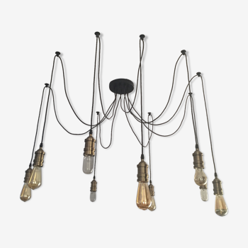 Suspension industrielle 9 ampoules