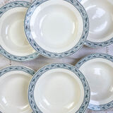 6 deep plates in Boulenger blue ironstone “Champigny”