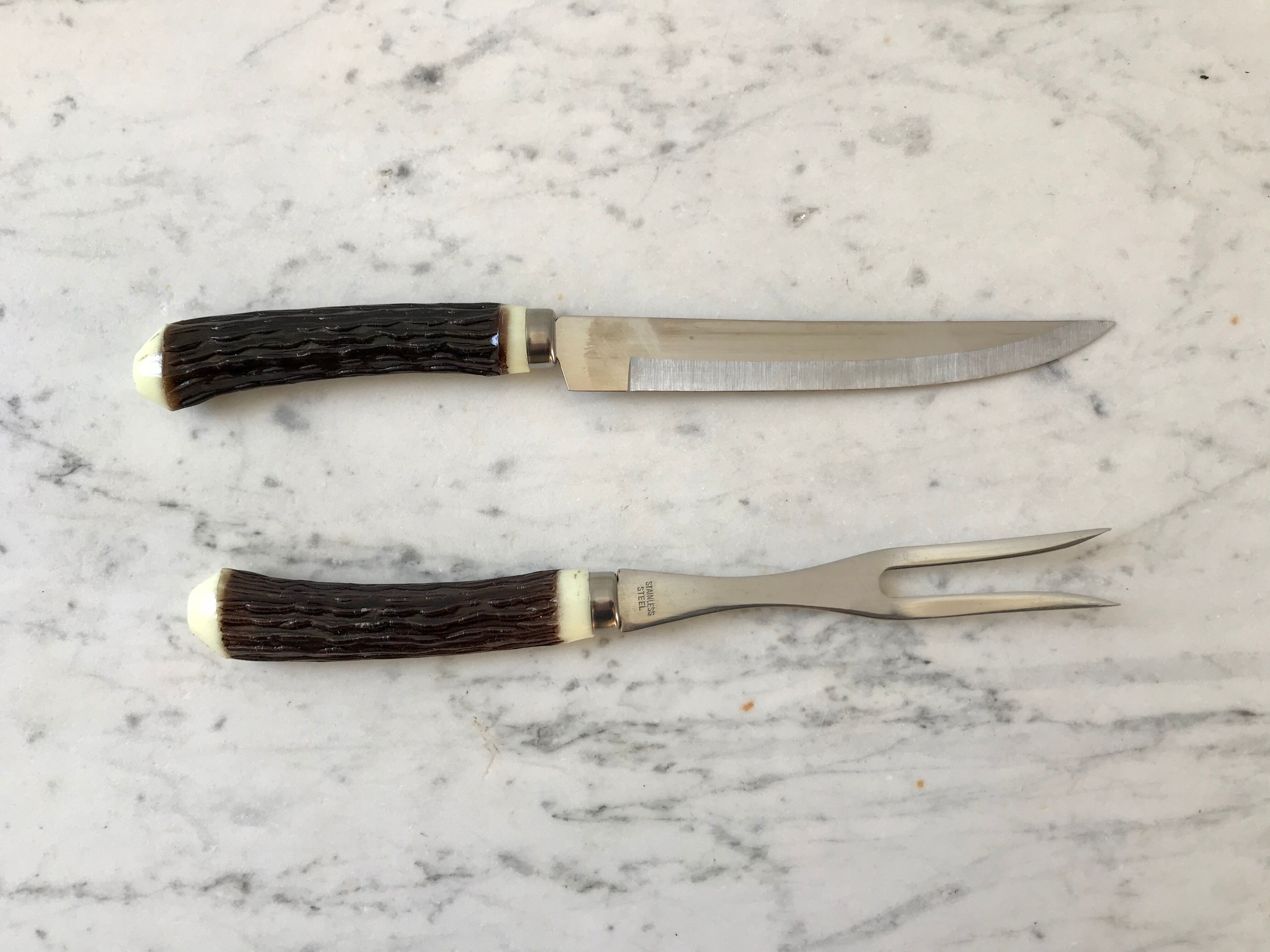 Duo of meat cutlery 70s