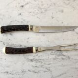Duo de couverts à viande années 70