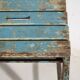 Vintage industrial stool made of pine wood and iron – Central Europe, around 1950