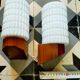 Paire appliques scandinave opaline teck