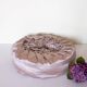 round pleated cushion in pink beige silk