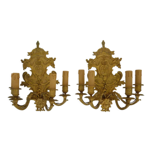 Paire d'appliques à 4 branches
