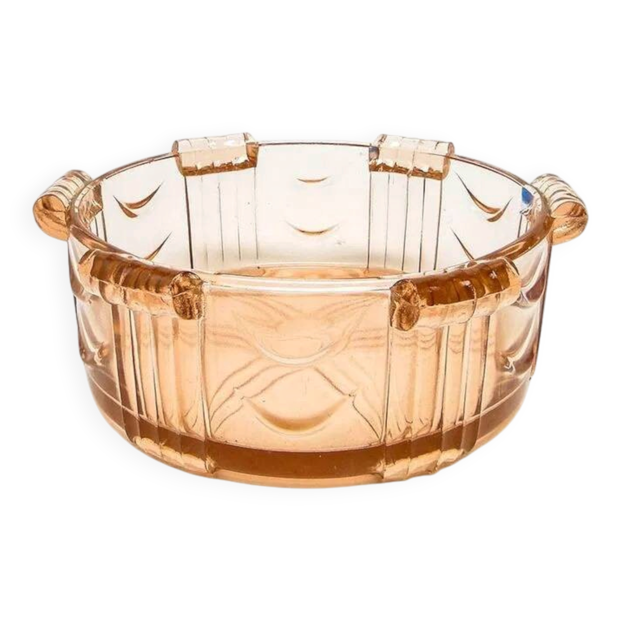 E1e art deco huta stoelzle pink bowl