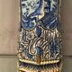 Umbrella holder vase earthenware Desvres nineteenth decoration Far East Pagoda 62.5 cm