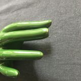 Hand baguier green ceramic 70s