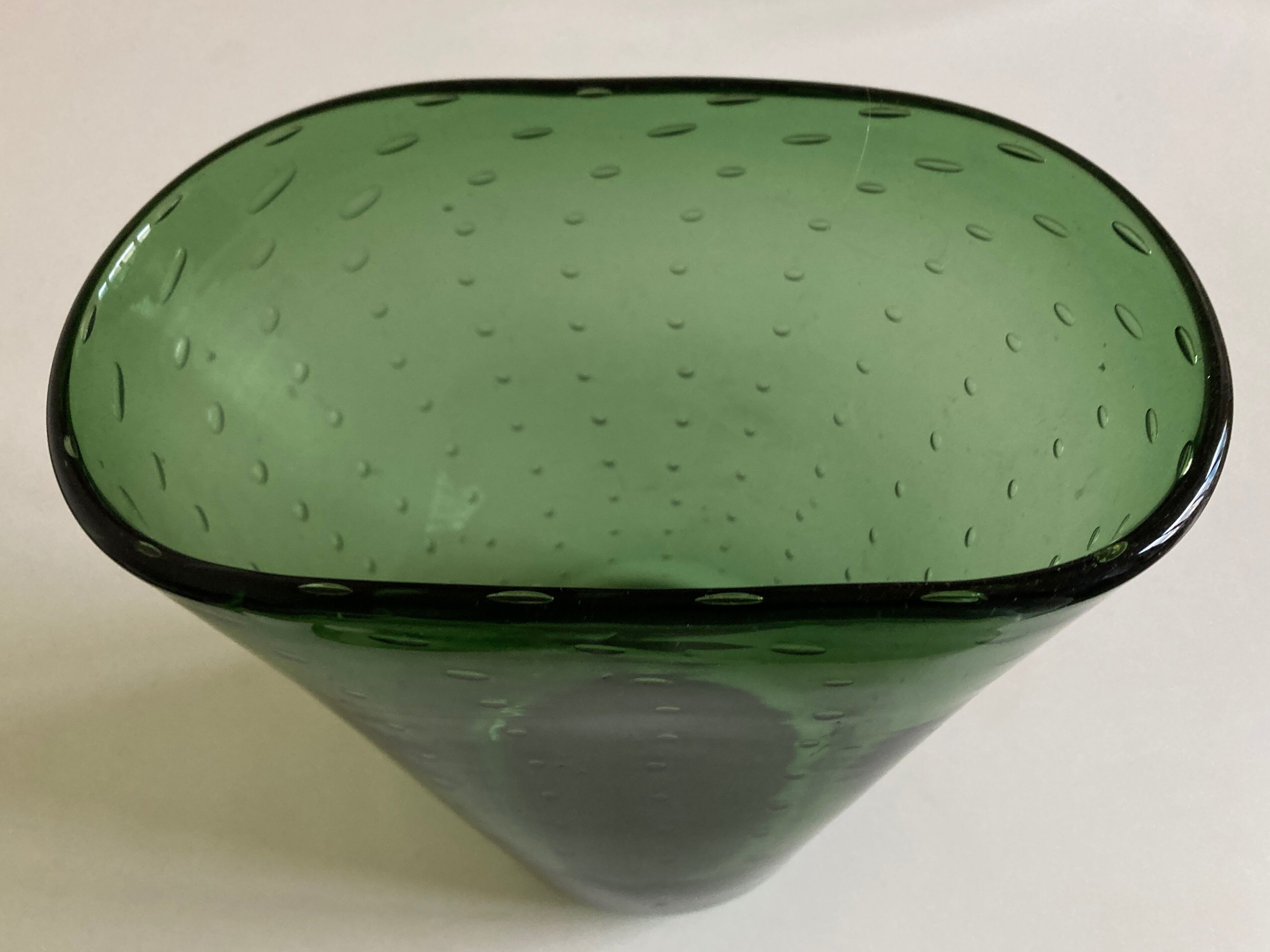 Empoli bubbles blown glass vase 1960