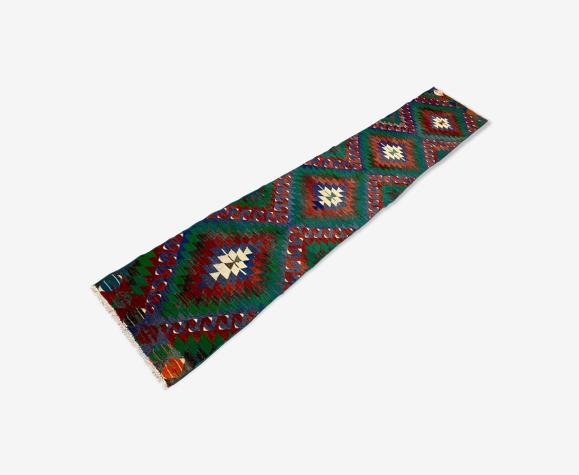 Tapis vieux kilim runner étroit turc 330x58 cm