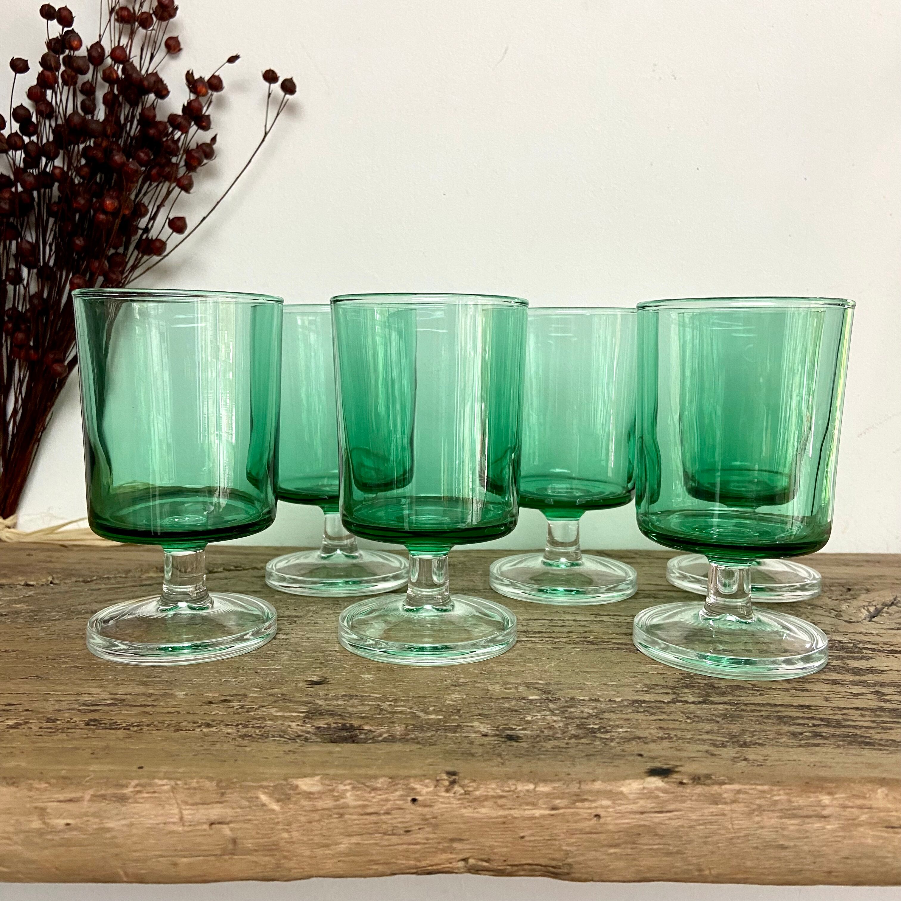 6 verres luminarc france vintage