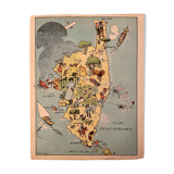Old illustrated map of corsica 1929 by jp pinchon