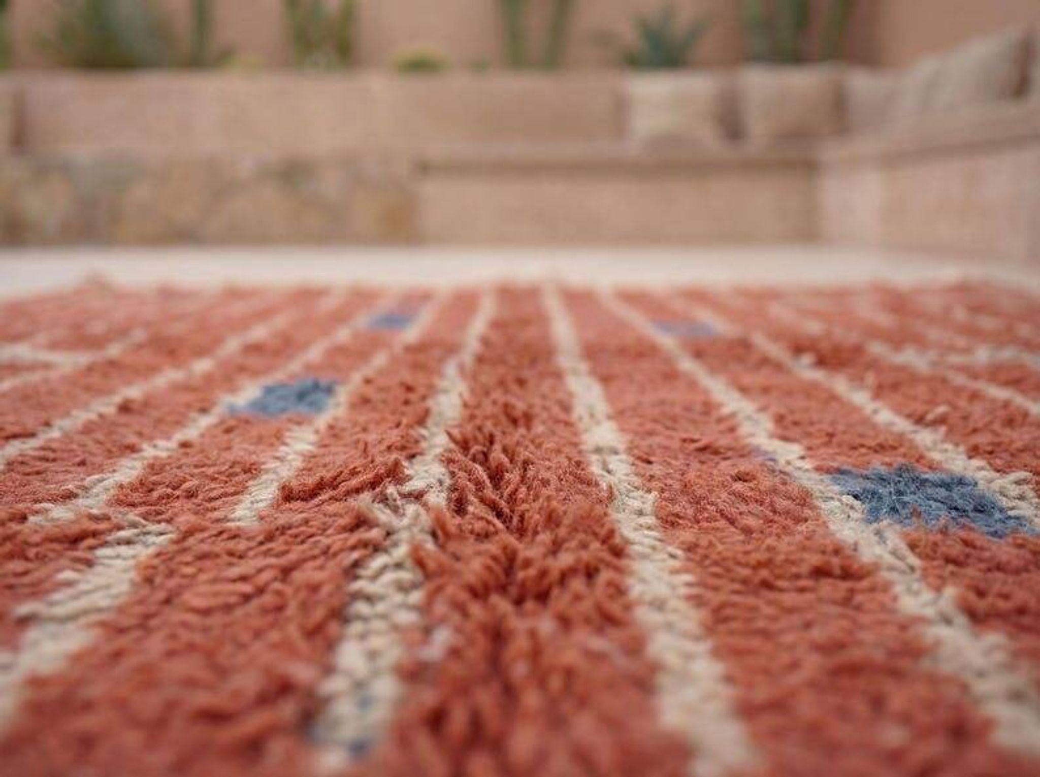 Handmade traditional artisanal Moroccan Atlas rug, size 140/260 cm.
