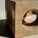 Coffee table, or openwork cubic stool in natural monoxyle mango wood H40.